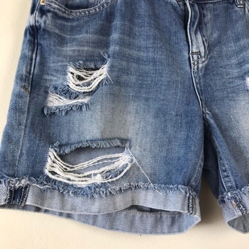 Kensie Ripped Distressed Denim Jean Shorts Size 26 Roll Up Boho - Picture 5 of 9